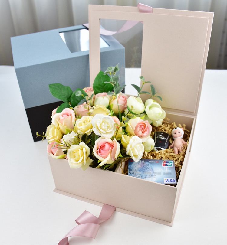 Custom-made Beautiful Gift Packaging Box Heart Water Cup Cosmetic Gift Box Candy Receiving Box        V